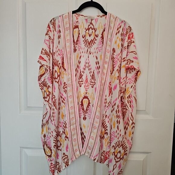 Loft Other - Women's Loft Pink Brown Gold White Kimono XS/S